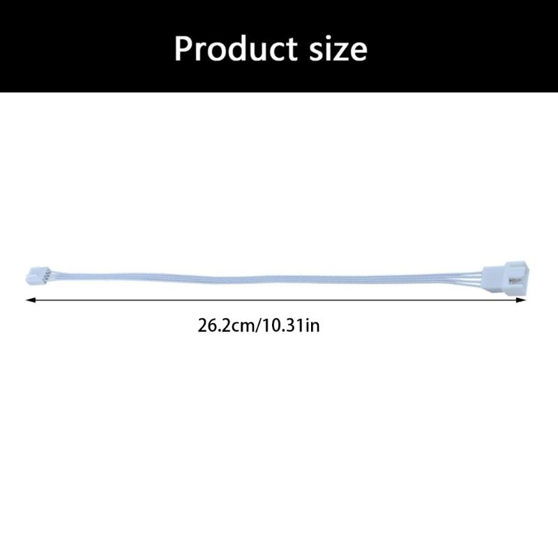 Flexible 4PIN CPU Cooling Fan Power Extension Wire Supports 3pin/4pin Fan For Large Computer Case And Complex Routing