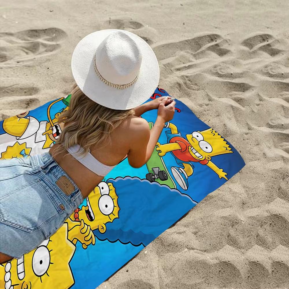 THE S-SIMPSONS Anime Cartoon Beach Towel Cute Kawaii Room Decor Bath Girls Children Hand Towels For Bathroom Shower