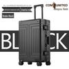 Aluminum-Magnesium Alloy Suitcase with Aluminum Frame, Universal Wheels, Combination Lock - 24" Carry-On for Students & Men's Business Travel.