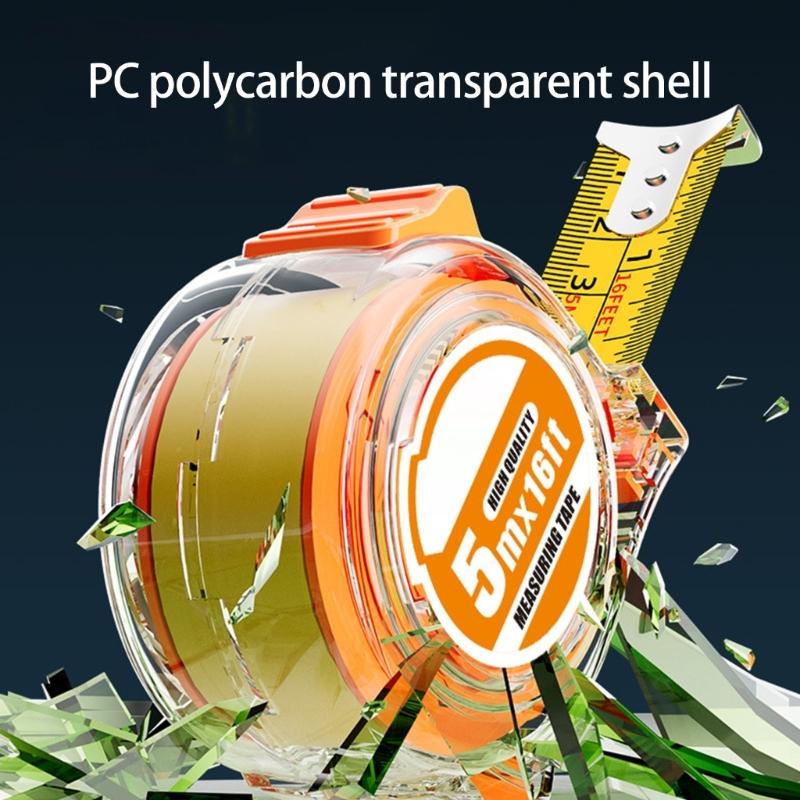 Clear PC Case Tape Measure Double Marking 3Meter 5Meter 10Meter Steel Rulers For Construction Crafting Carpentry Sewing