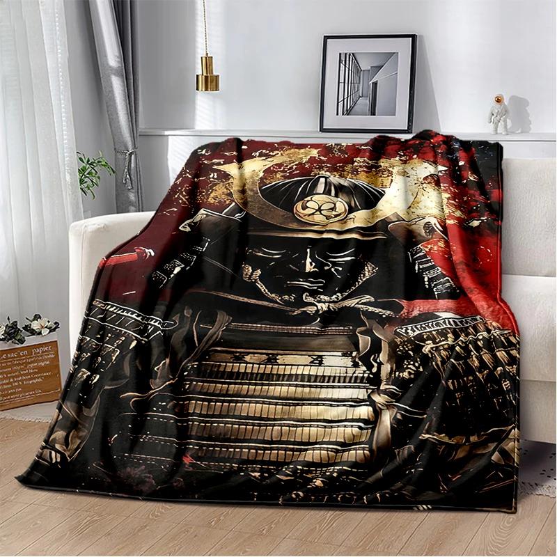 3D Japanischer Samurai Bushido Katana Cartoon Spiel Decke, Weiche Kuscheldecke für Zuhause Schlafzimmer Bett Sofa Reise Picknick Abdeckung Kinder