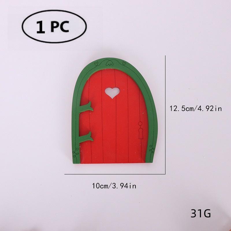 Christmas Wooden Elf Fairy Door Kit Tiny with Christmas Decoration Accessories for Mini House Furniture Christmas Decoration