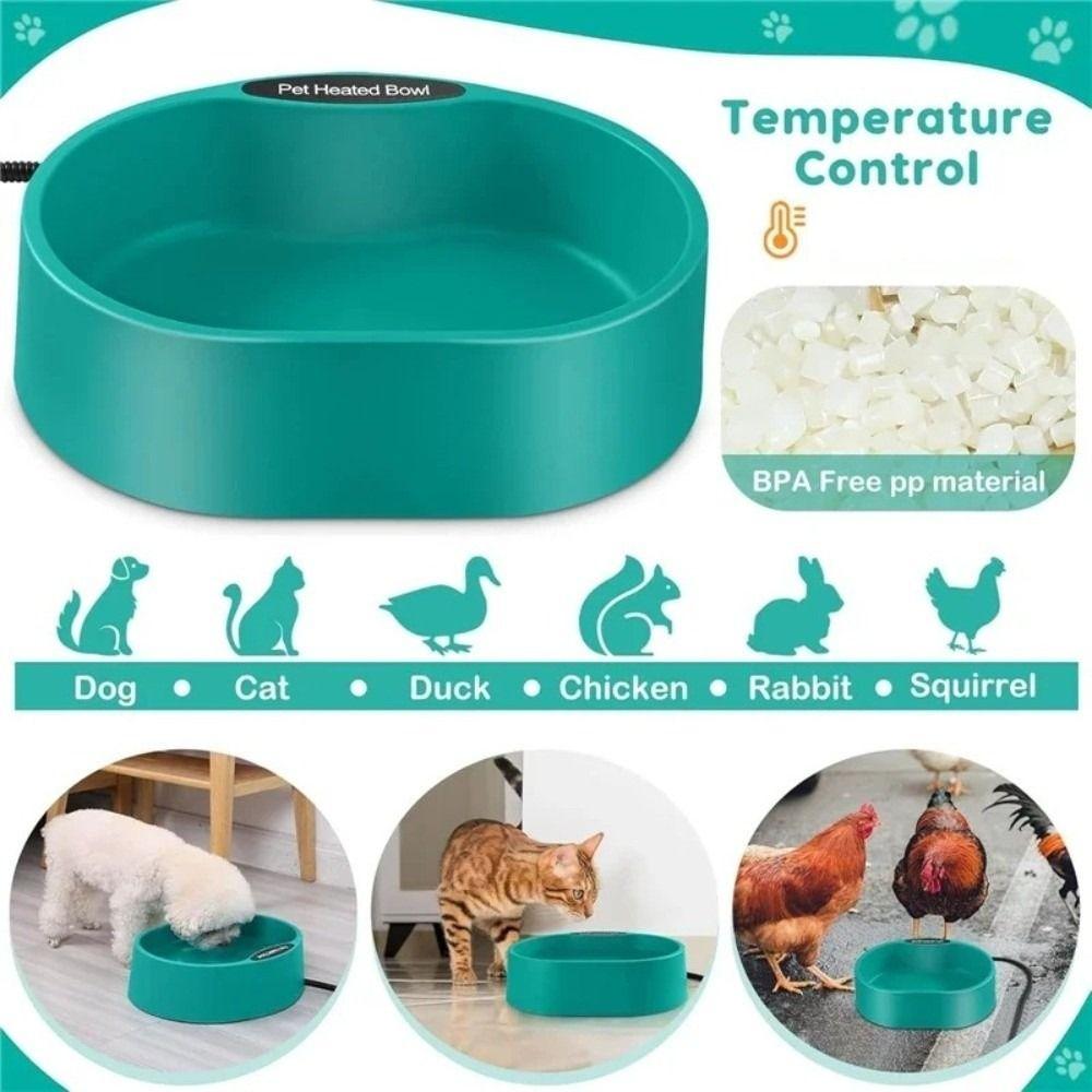 3.7L Large Automatic Heating Water Bowl Automatic Heating Insulated Design Automatic Water Drinking Bowl