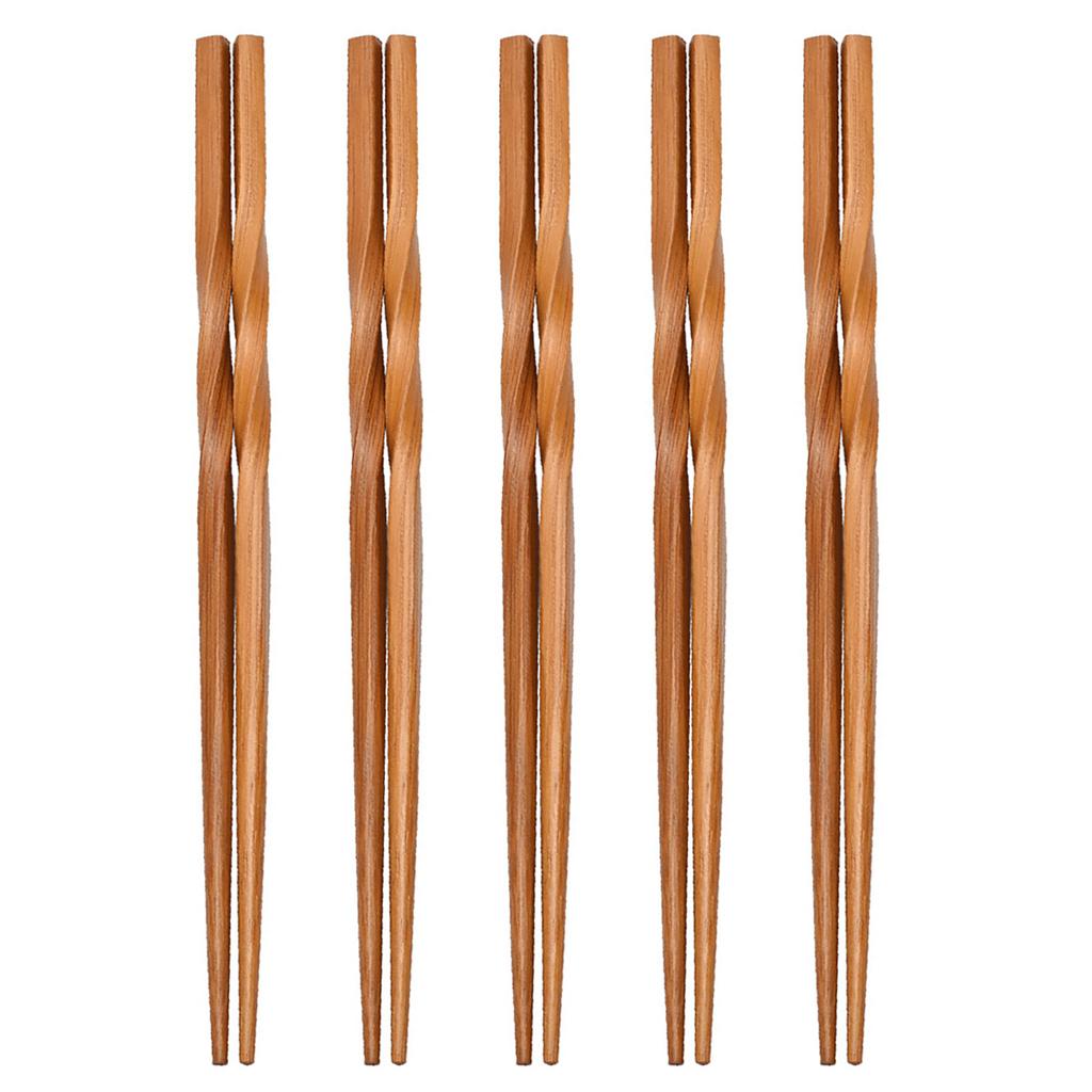 5Pairs Carbonization Bamboo Chopsticks Set Chinese Household Chopsticks Dinnerware Non-slip Sushi Chopsticks Party Kitchen Tools