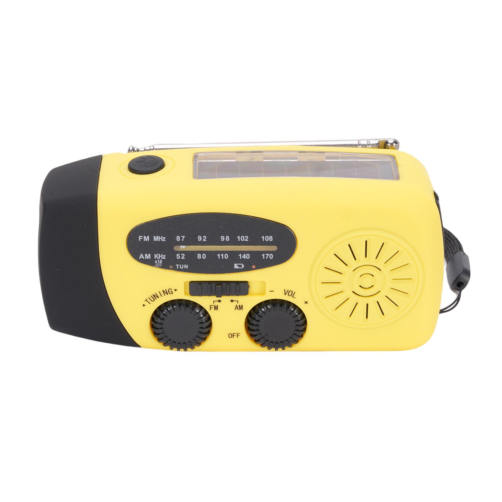 

Аварийное радио на солнечной батарее с ручным заводом, 3 светодиода, портативное AM/FM радио с SOS-сигналом, функция Power Bank для