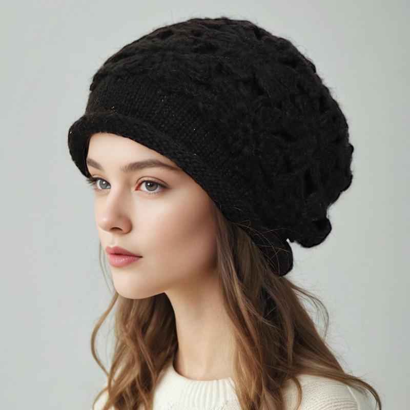 Женский однотонный вязаный берет, женский берет французского художника, шапка-бини, весенний повседневный тонкий акриловый берет для женщин One Size