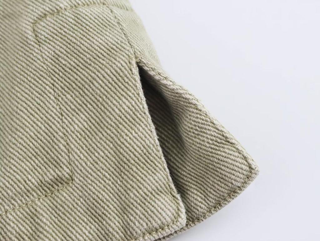 Women's European & American Style French Design Washed Shirt Jacket