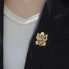 Stainless Steel Ganesha Lapel Pin Gold Plated Elephant God Brooch Hindu OM Ganesh Badge Spiritual Religious Jewelry Gift