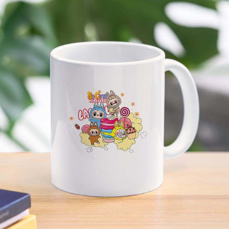 Labubu 3D Ceramic Mug The Monsters Creative Cute Milk Coffee Cup For Gift Abubu Home Kitchen Drinkware Mugs