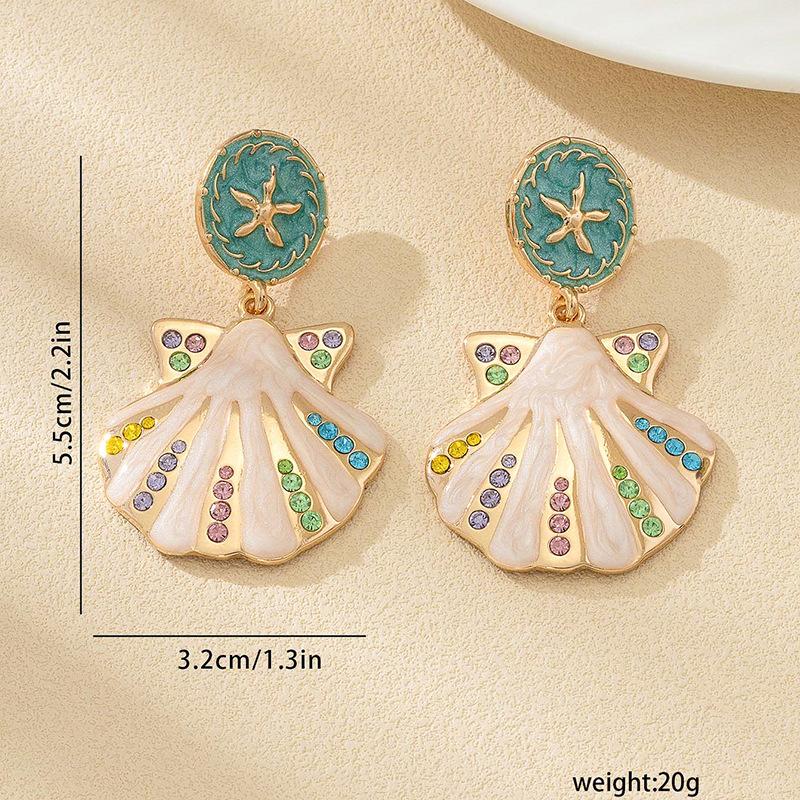 Shell pendant women's earrings