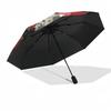Halloween Moonlit Bat & Pumpkin StickerUmbrella with Cute Design, Portable 3-Fold Compact Umbrella for Men & Women, Valentine's Day Mother's Day Hallo
