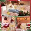 Blush Flowers Design Standard Size Plush Cozy Microfiber Bedding Blanket Ideal for Christmas Tree Holiday Party Decoration