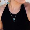 Non-fading Retro Lightning-shaped Punk Style Pendant Bohemian Turquoise Simple Versatile Collarbone Chain Wholesale