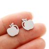 Fashionable Christmas Eve Sweet Apple Stud Earrings in Stainless Steel