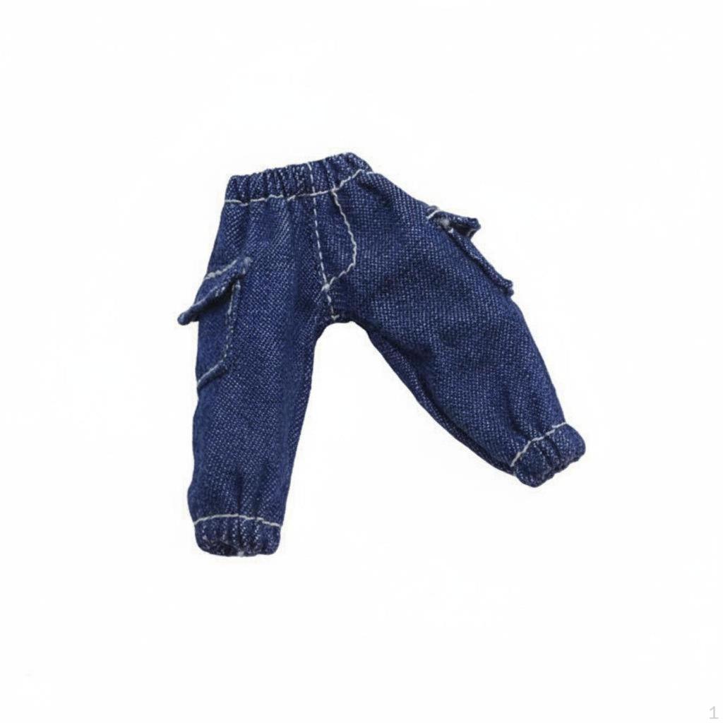 OB11 Doll Cargo Pants Side Pockets 1/12 BJD Trousers Elastic Waist Miniature Pocket for