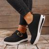 New Casual Round-toed Flat Wedge Heel Women's Shoes with A Shallow Opening and Large Size for Women