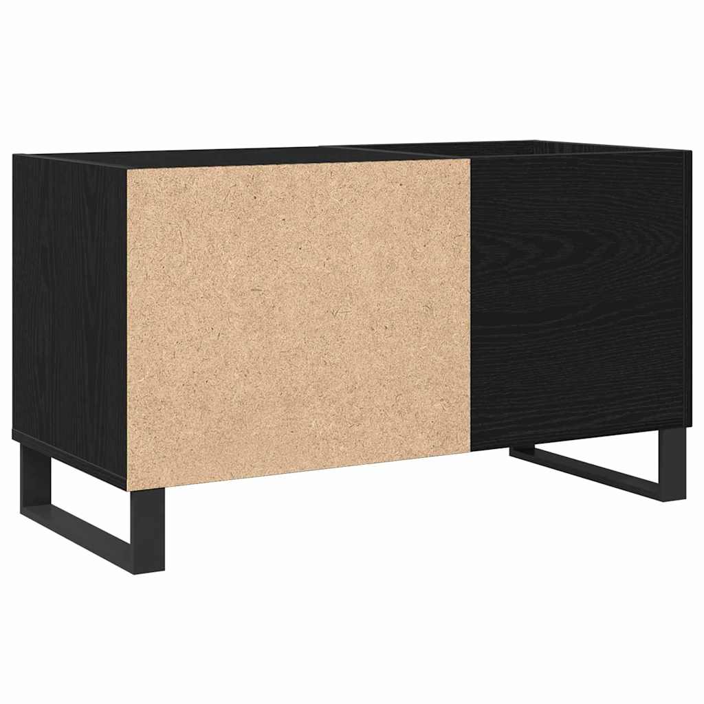 Vinyl Record Cabinet Black Oak Effect 85 x 38 x 48 cm