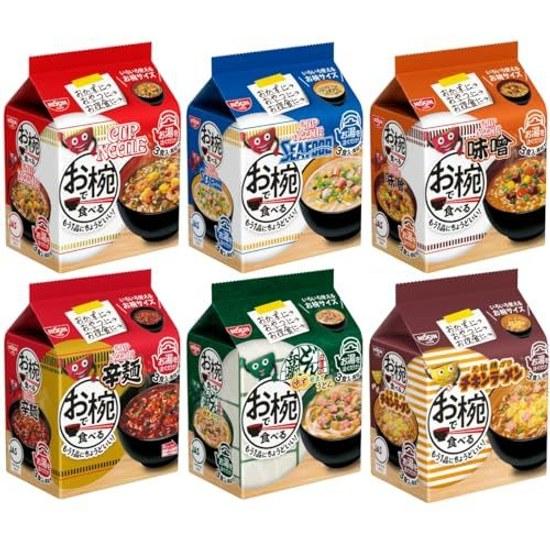 Bowl Meal Series 6 Variety Set (3 Servings Each Total 18 Servings) Cup Noodle Chicken Ramen Donbei Soba Somen Assortment Taste Comparison Late Night