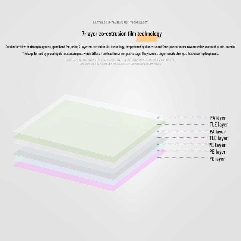 Seven-Layer Textured Vacuum Seal Bag - Nylon Fresh-Keeping Compression Bag for Food Storage