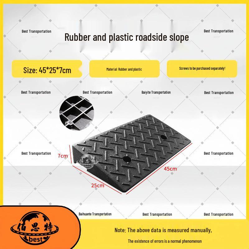 Household Rubber Threshold Ramp for Curbs and Slopes: Car and Road Edge Climbing Pad