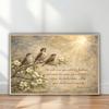 Salmo 91:4 Arte de Pared de Gorriones, Lienzo Rústico Cristiano, Él Te Cubrirá Con Sus Plumas Versículo, Decoración de Pared con Escrituras, Arte para Sala de Estar