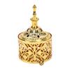 Arabic Incense Holder Pot Vintage Decorative Candle Stand for Home Tabletop Decoration Zinc Alloy Gold Style 1