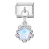 Zircon Colorful Crystal Butterfly Heart Flower Pendant Italian Charm Link Fit 9mm Bracelet Stainless Steel Women DIY Making Gift
