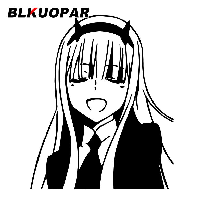 BLKUOPAR Zero Two Smile Anime Car Stickers Personality Peeker Cute Car Label Waterproof Sunscreen Silhouette Decal Decoration
