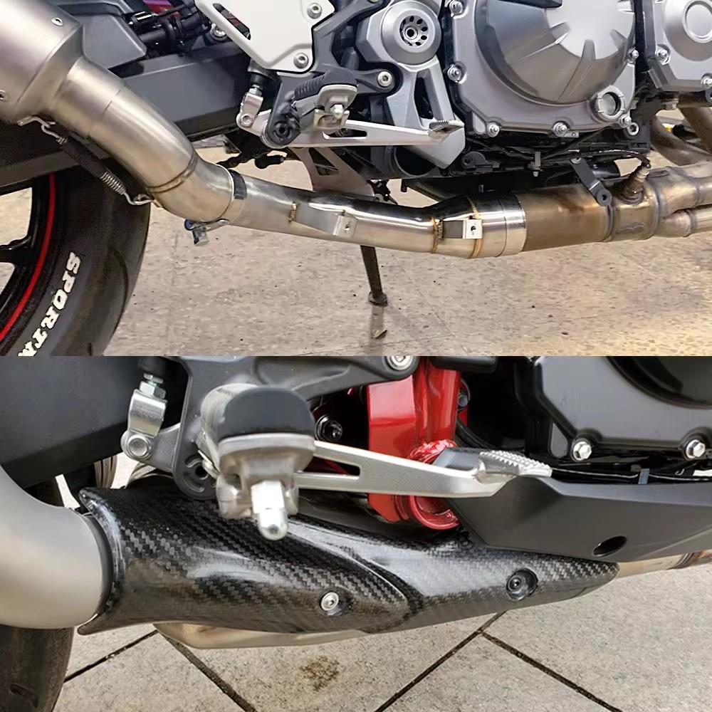 Per Kawasaki Z900 2017-2025 Z 900 Sistema di Scarico per Moto Slip-On da 51MM Tubo di Collegamento Coda Media Con Terminali Silenziatore Argentati
