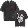 Vintage Washed Anime Gachiakuta Rudo Fans Gift T Shirts Unisexs Casual Fashion Cotton Short Sleeve Tshirt Cosplay Clothing Tshirt