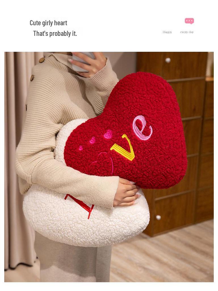 Heart-Shaped Bridal Lumbar Cushion - Valentine's Gift