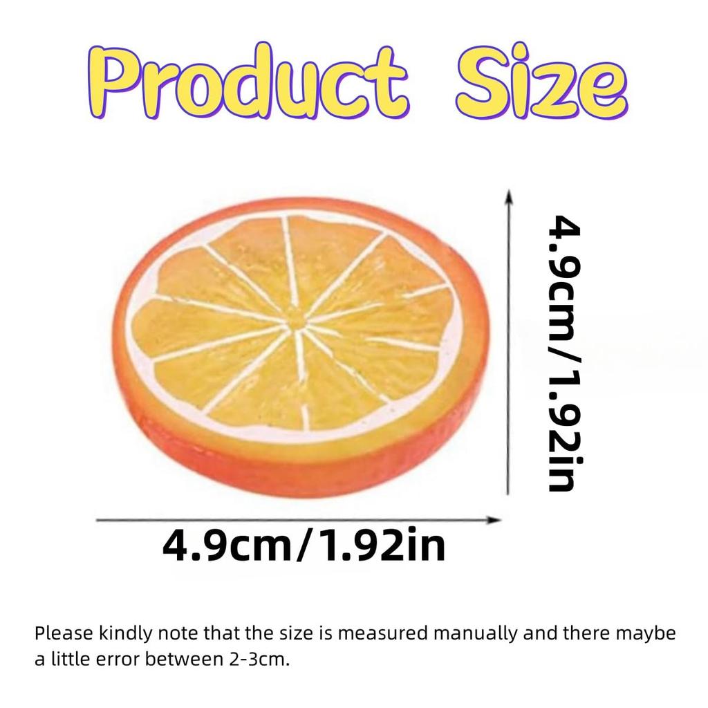 12-Piece Artificial Lemon Slices, Realistic Plastic Lemon Slices for DIY Photography, Mini Simulation Lemon Slices, Fake Fruit Model for Party,