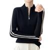 Women's Slimming Cashmere Pullover Sweater with Half-Zip Collar - Versatile Autumn/Winter Knitwear