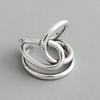 Fashion Personality Geometric Double Cross 925 Sterling Silver Jewelry Creative Woven Winding Opening Rings TYB395
