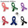[F NODE] Simple Ribbon Pin Badge for Breast Cancer Awareness, Charity Awareness Ribbon, Environmental Protection, Transplant Medicine, Domestic