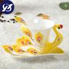 200ML Bone Cna 3D Color Enamel Animal Coffee Cup with Saucer and Spoon Ceramic Afternoon Teacups Drinwkare