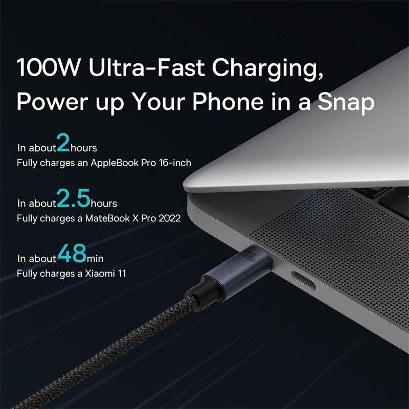Baseus 100W USB C zu Typ C Kabel für 15 Plus Pro Max PD Schnellladekabel Datenkabel für Macbook Samsung