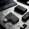 USB C Female To USB Male 90 Degree Angled Adapter Fast Charging 2A Fast Speed Data Transfer 480Mbps Small Design