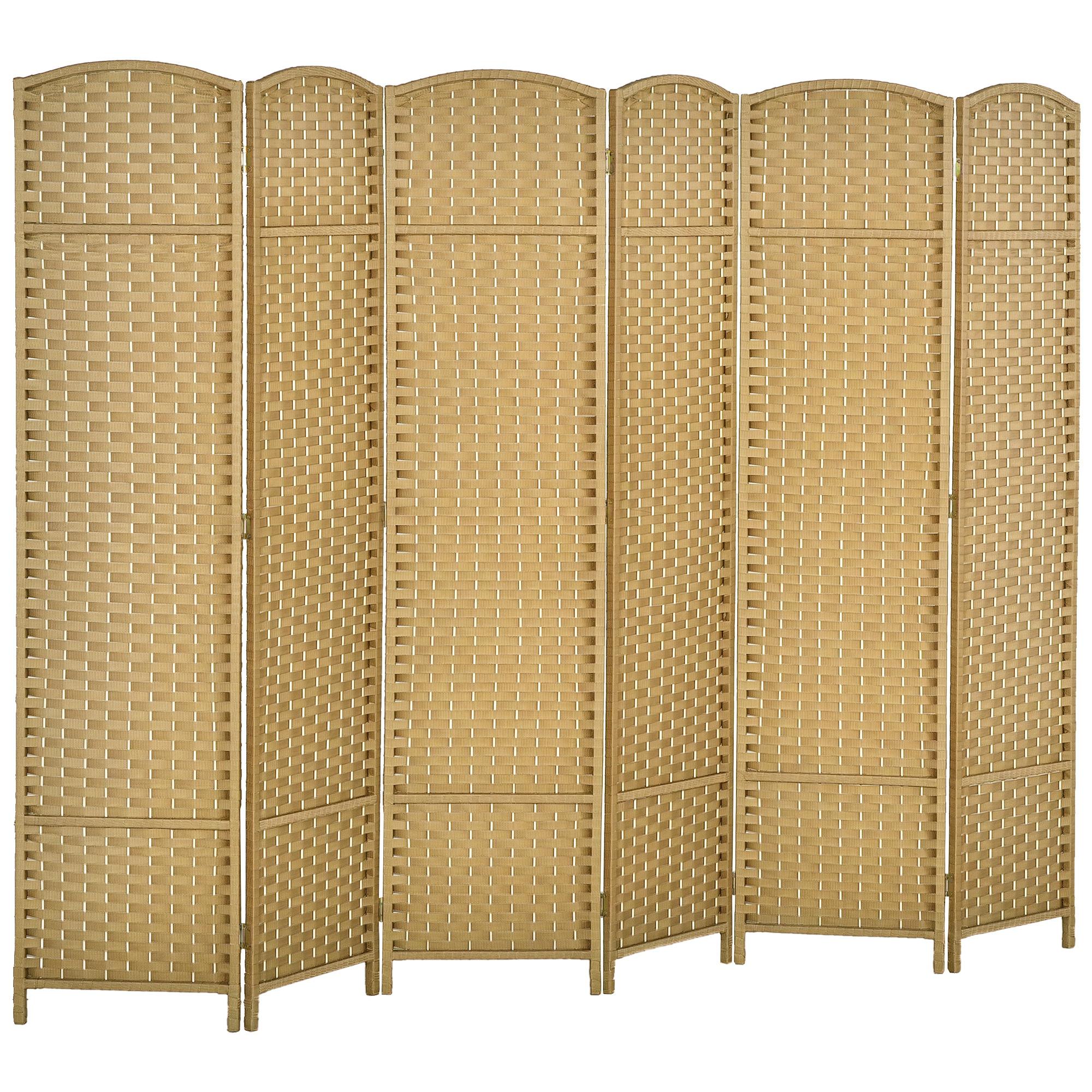 6-Panel Room Divider, Foldable Privacy Screen