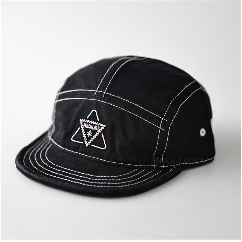 Fashion Hat contrasting color embroidery five bright lines soft edge baseball cap men and women couples fashion personality versatile such a cap