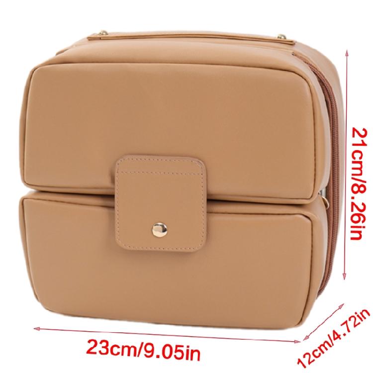 Practical PU Makeup Organizer Multiple Pockets Ergonomic Cosmetic Pouch Toiletry Storage Case for Women Travel Essential