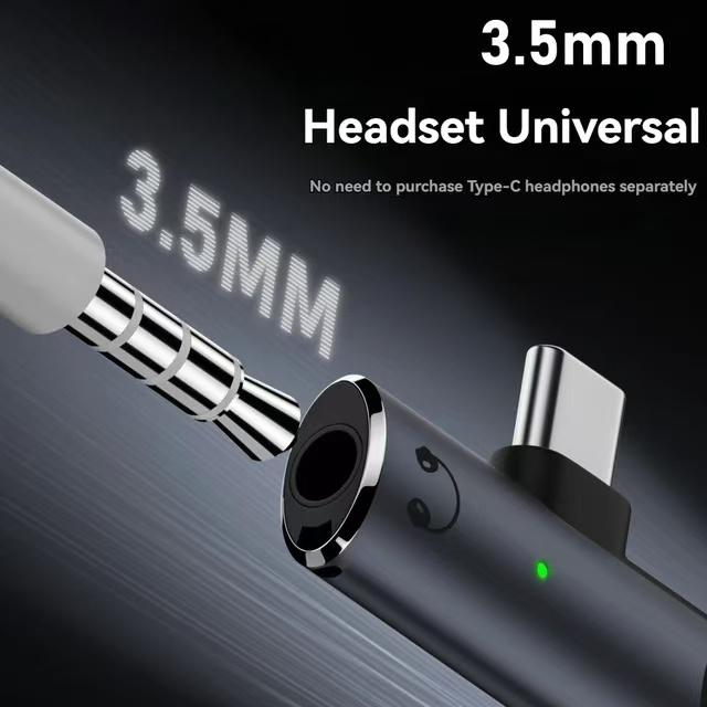 2 in 1 USB Type C Audio Adapter PD 100W 3.5mm Port USB-C Earphone Converter Mobile Phone Tablet for Xiaomi Huawei Realme iPhone 16 15 Pro max