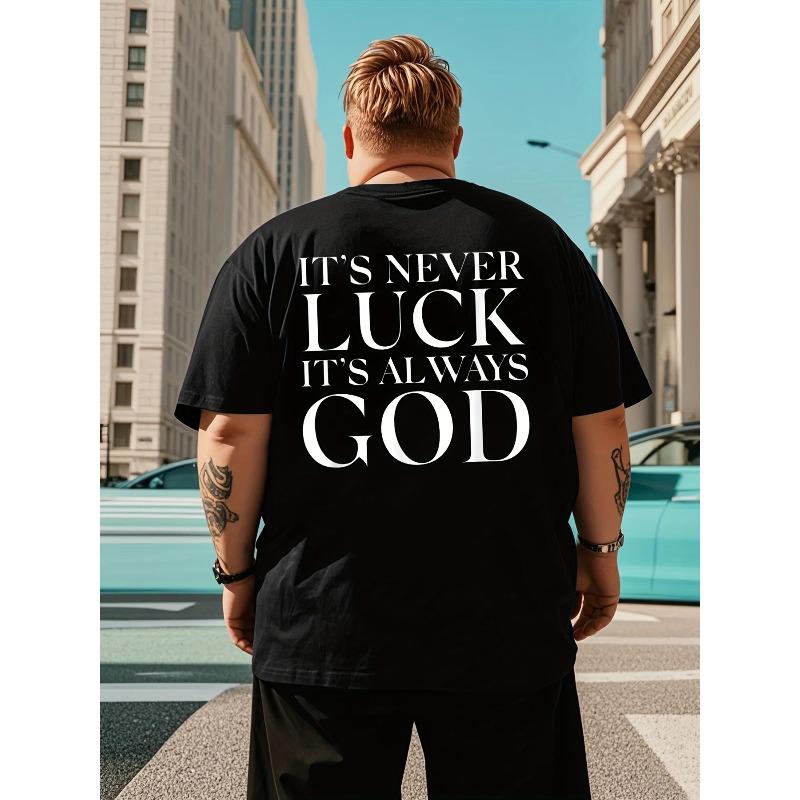 Europäische Größen Herren T-Shirt Streetwear Tee mit Rückendruck, Rundhals Kurzarm Freizeitshirt, Schwarz mit Weißem Statement-Design