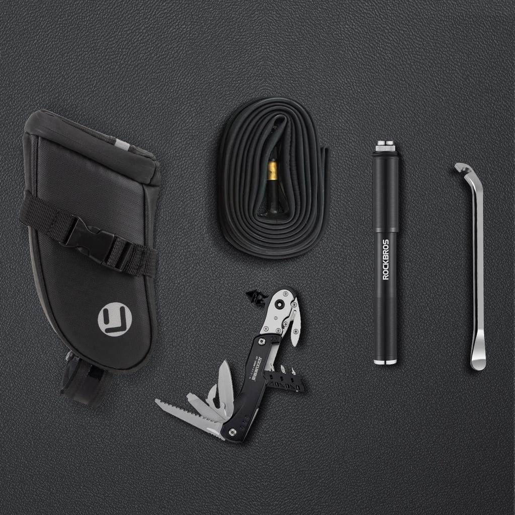 Compact Saddlebag with Water Water Reflective and Taillight Hanger for Easy Installation 0.8L Strap, Resistant, Repellent, Material, (Black)