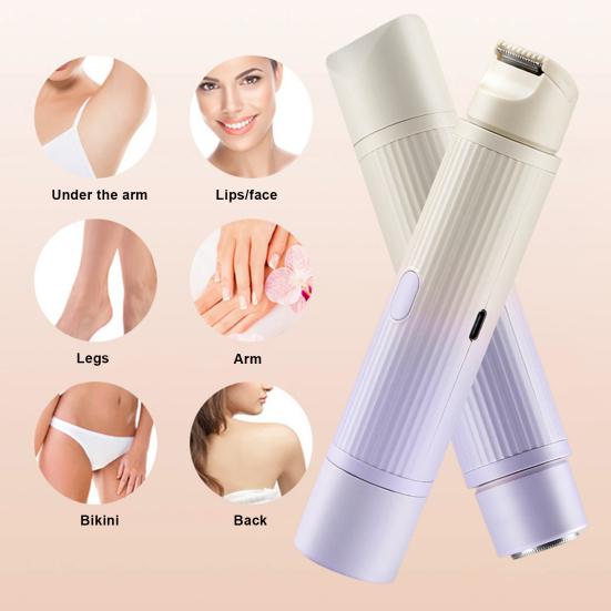 Yousheng Women Electric Shaver Double Heads USB Rechargeable Waterproof Portable Face Body Bikini Area Arm Leg Hair Removal Epilator Razor Trimmer