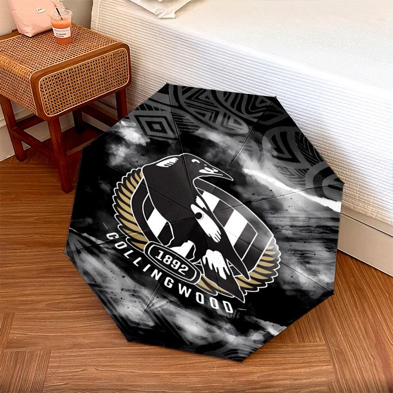 1 PC Automatic Folding Umbrella - Collingwood Football Club Pattern, Portable & Foldable Design with 8 Ribs, Christmas Birthday Gifts