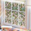 Xc8707 Pink Flower Colorful Sunlight Electrostatic Sticker Double-Sided Visual Window Glass Decorative Sticker