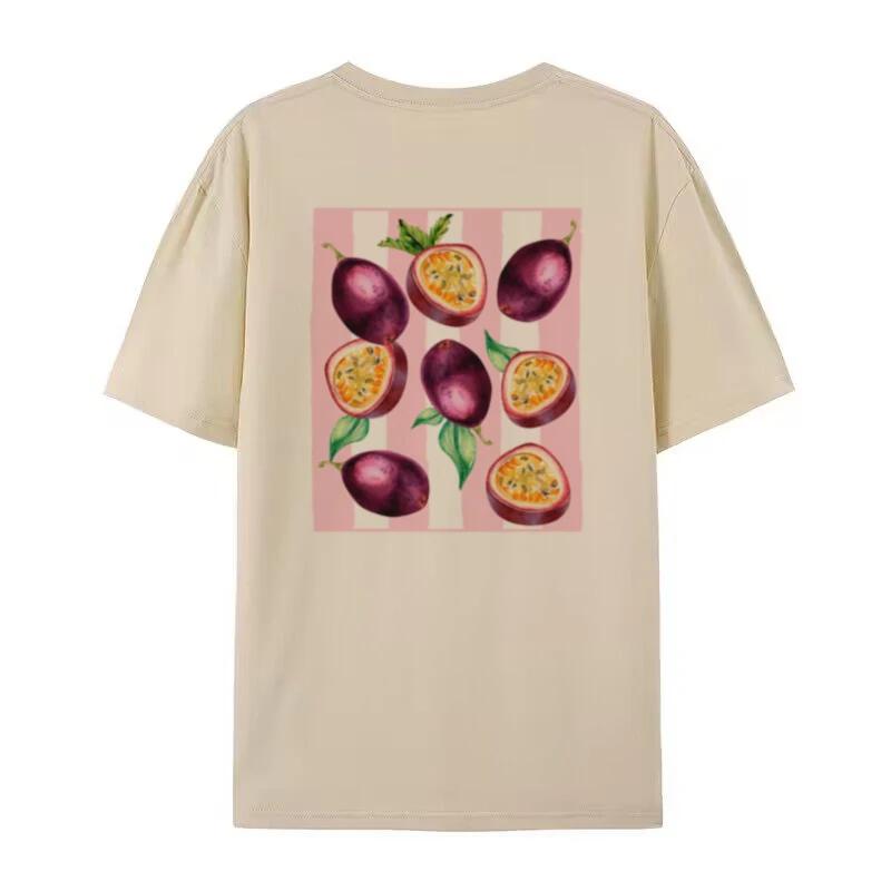 

Women Retro Aesthetic Passion Fruit Back Print TShirt Cute Tropical Fruit T Shirt Vintage Food Shirt Unisex Summer Fashion Tops 4XL