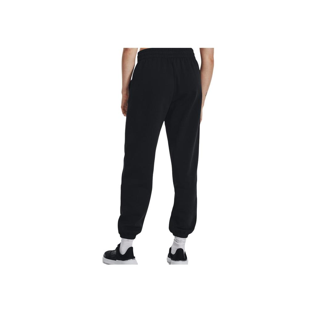 Under Armour Solid Color Elastic Tapered Letter Embroidered Knitted Sports Pants Women Pants Black 1379440-001