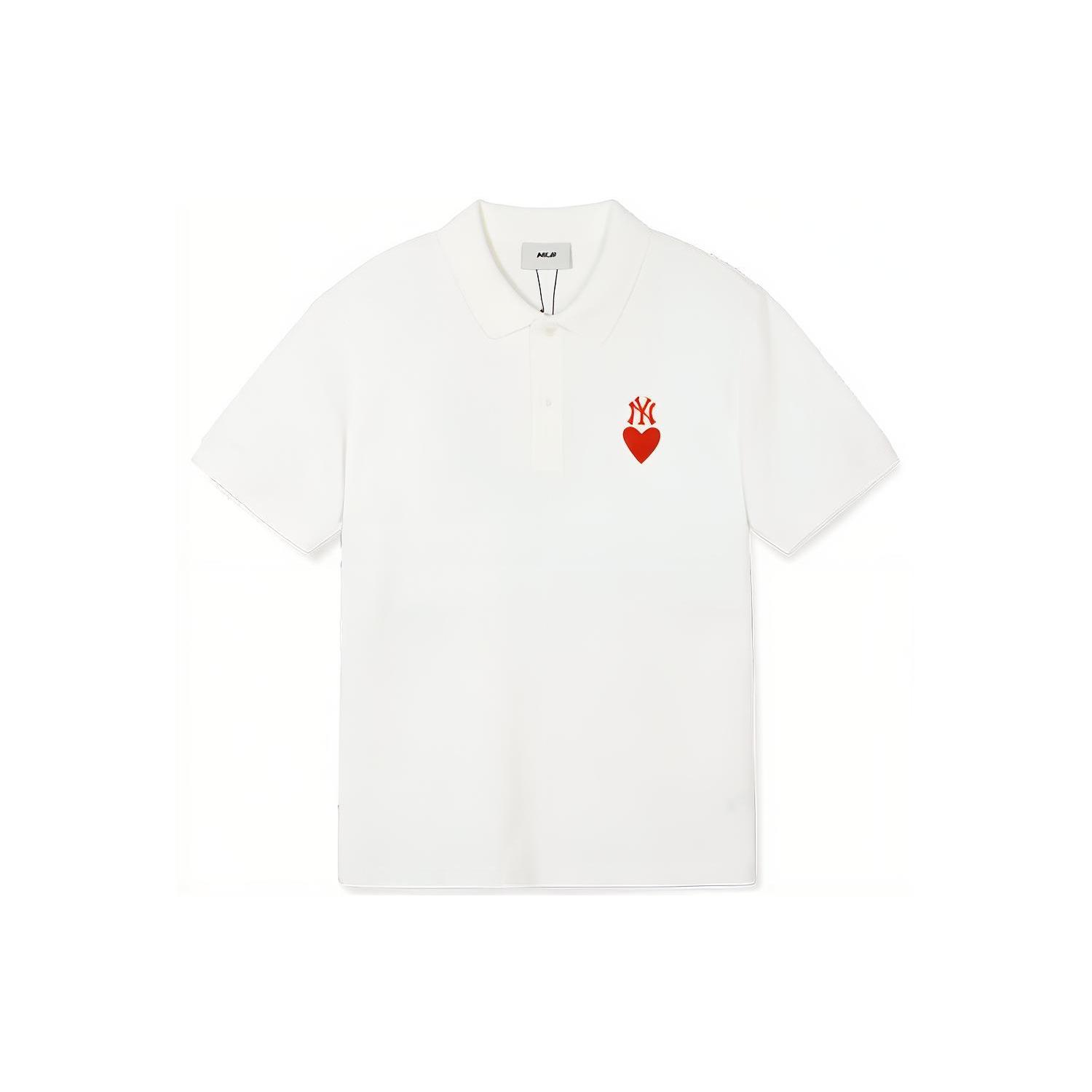 MLB New York Yankees Polo Shirts Unisex White Polo Collar Moderate Straight Fit 3APQH0143-50IVS XXL